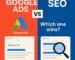 Thumbnail showing google ads vs seo